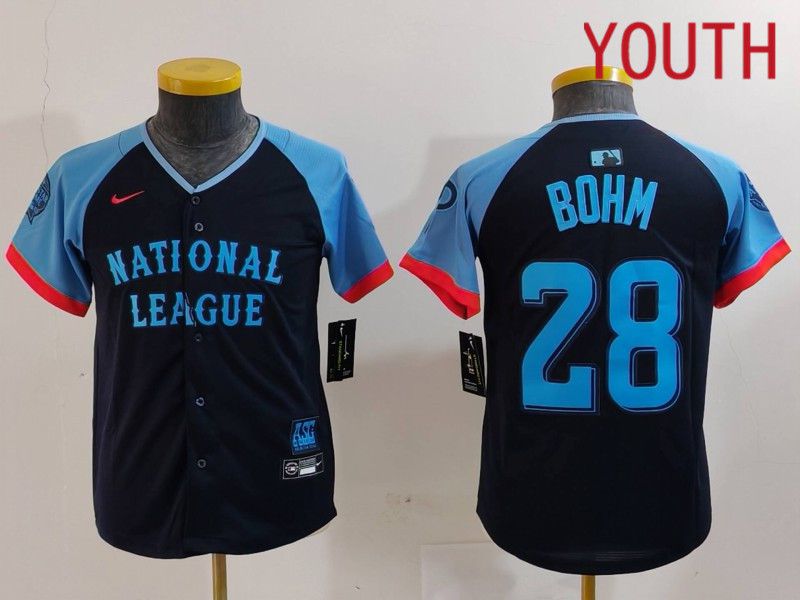 Youth Philadelphia Phillies #28 Bohm Blue All star 2024 Nike MLB Jersey style 1->youth mlb jersey->Youth Jersey